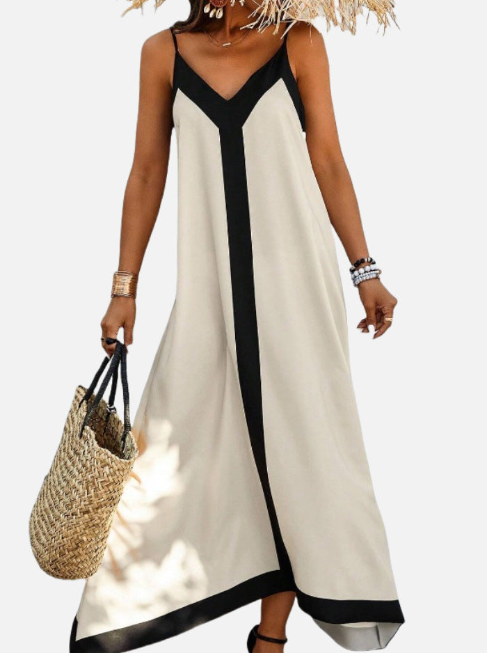 Out-Shine | Minimalist Casual Striped Color Block Dress