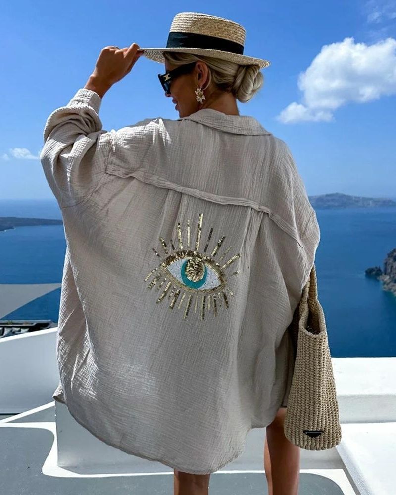 Out-Shine | Casual Sequin Beaded Shirt