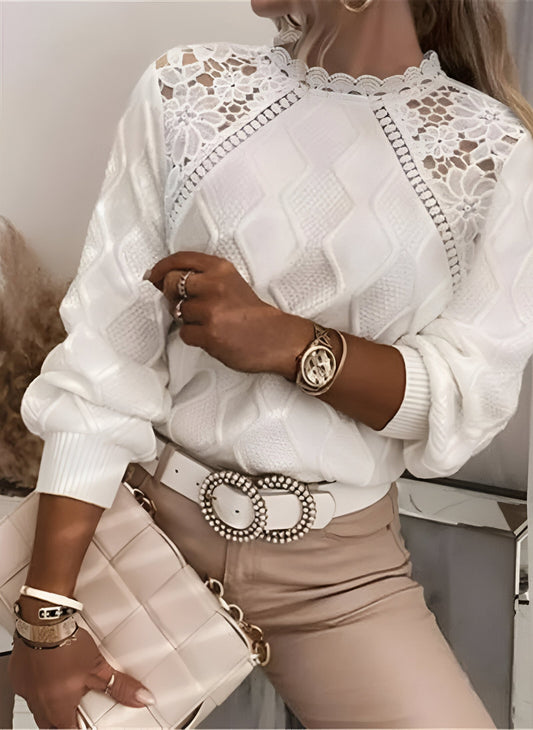 Brillar | Suéter de encaje de punto acogedor para otoño