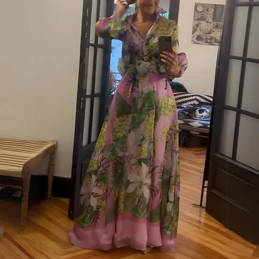 Deslumbra | Vestido largo de satén italiano de lujo