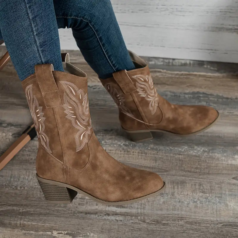 Botas vaqueras de cuero para mujer con estilo |