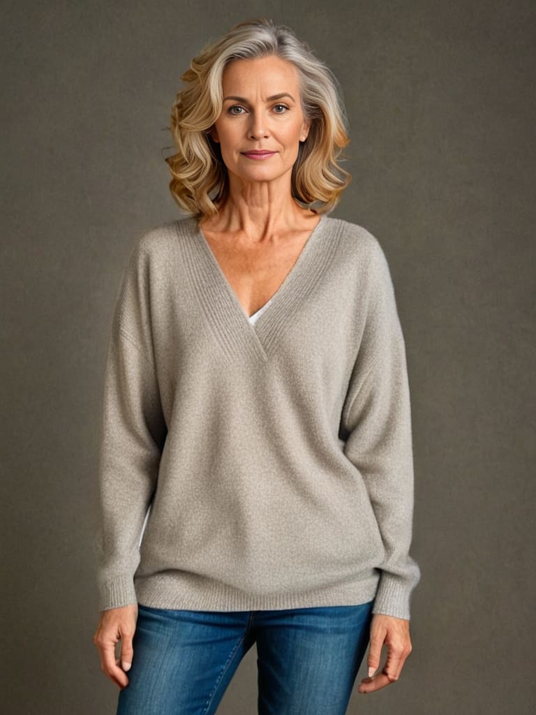 Out-Shine | V-Neck Sweater With Long Sleeves