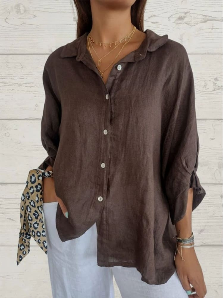 Out-Shine | Women's Plain Linen Blouse