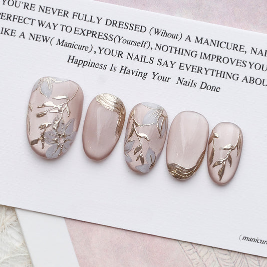 Out-Shine | Ice Flower, Hand-Painted Cat's Eye Spring Wearable Nails