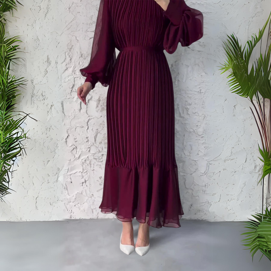 Out-Shine | Classic Pleated Midi Dress