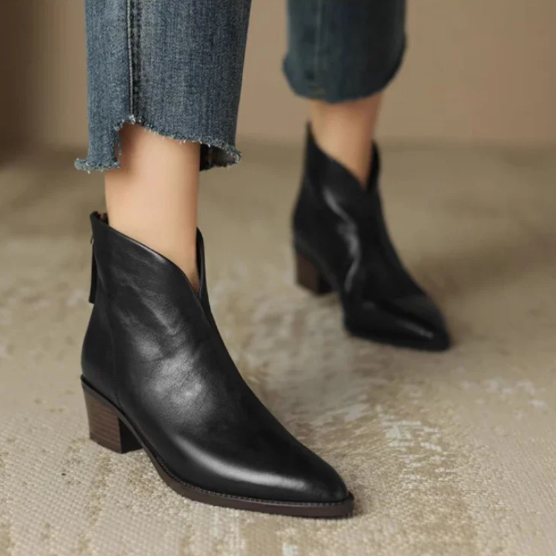 Out-Shine | Elegant Leather Heeled Boots