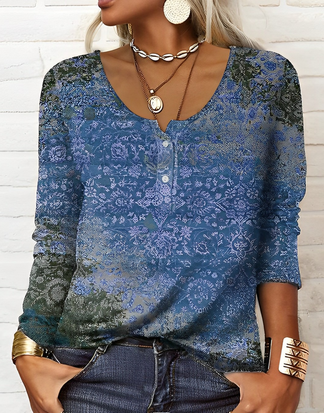 Out-Shine | Cotton Blend Casual Ethno Top
