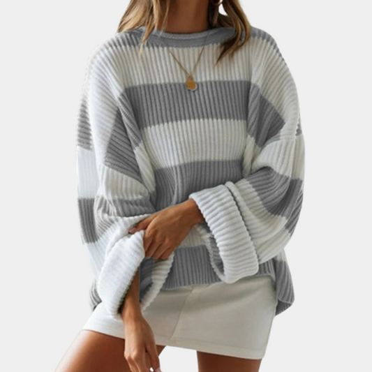 Out-Shine | Striped Oversized Ladies Sweater