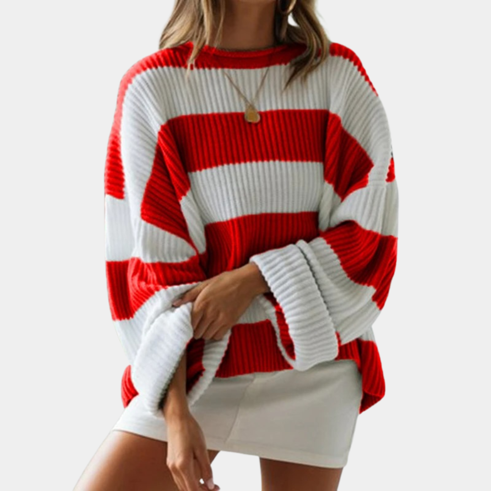 Out-Shine | Striped Oversized Ladies Sweater