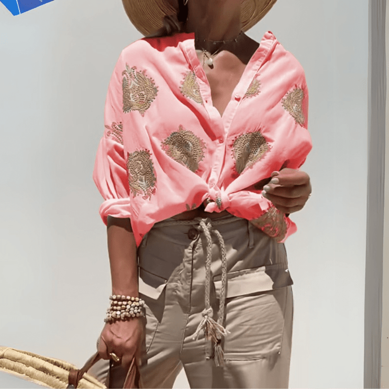 Brilla con luz propia | Blusa informal de verano para mujer Mischa. Ajuste perfecto y transpirable.