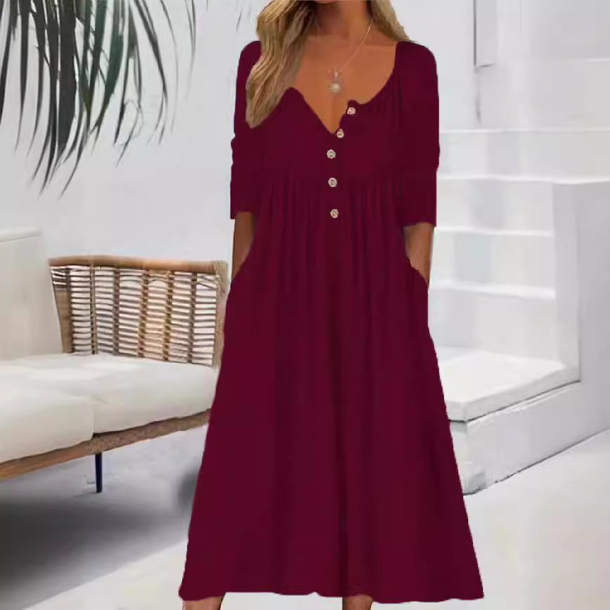 Out-Shine | Color Long Sleeve Dress