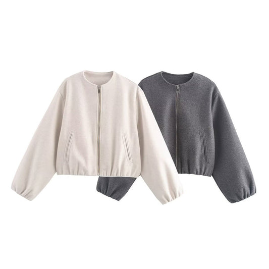 Brilla | Chaqueta bomber cómoda y elegante para mujer con cuello alto y bolsillos laterales