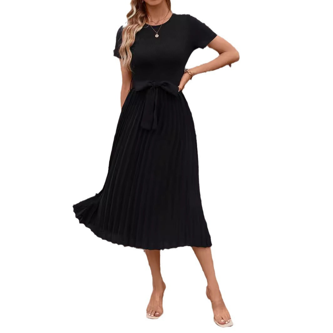 Deslumbra | Vestido midi fluido de manga corta con faja