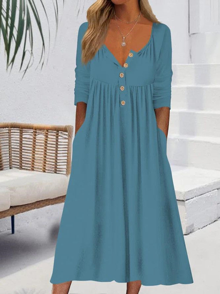 Out-Shine | Color Long Sleeve Dress