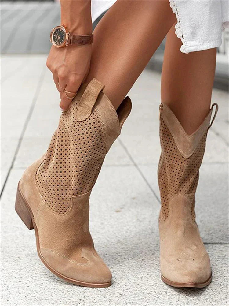 Out-Shine | Breathable Fancy Cowboy Boots With Zipper