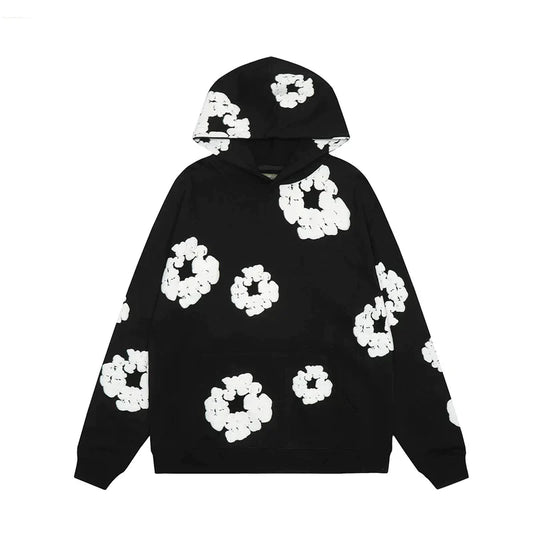 Out-Shine | Sudadera con capucha vaquera con estampado floral y capucha