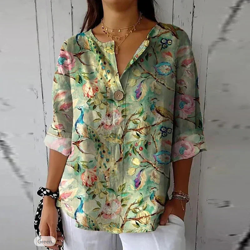 Brilla con luz propia | Blusa primaveral con estampado floral