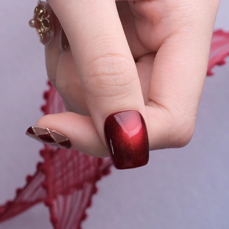 Deslumbrante | Rosa Lunar, Uñas con Diseño de Diamante Lujosas y Nobles