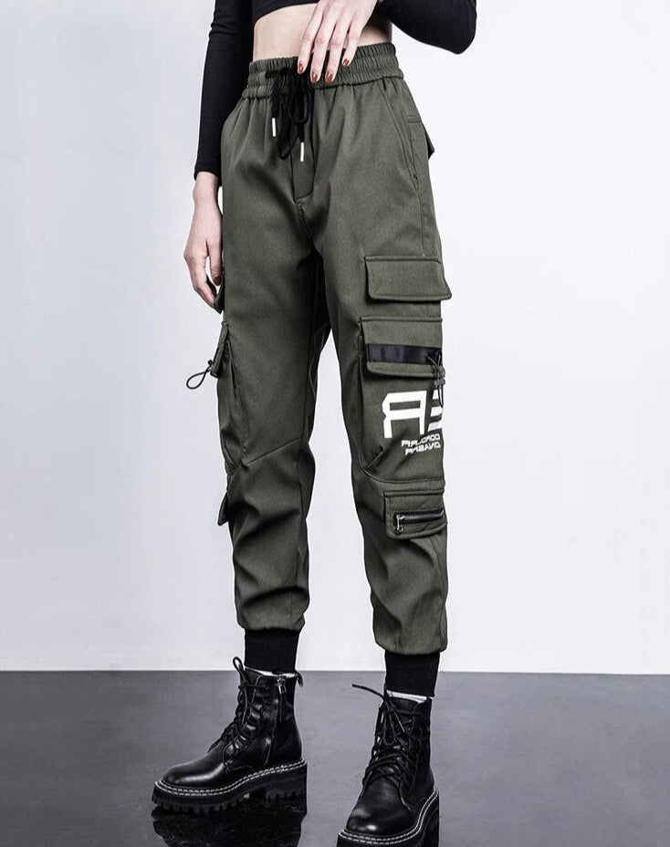 Pantalones cargo de talle alto con bolsos