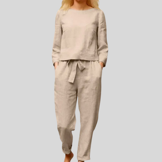 Deslumbra | Conjunto de dos piezas de lino monocromático