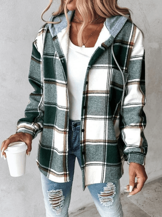 Out-Shine | Casual Flannel Hooded Sweatshirt