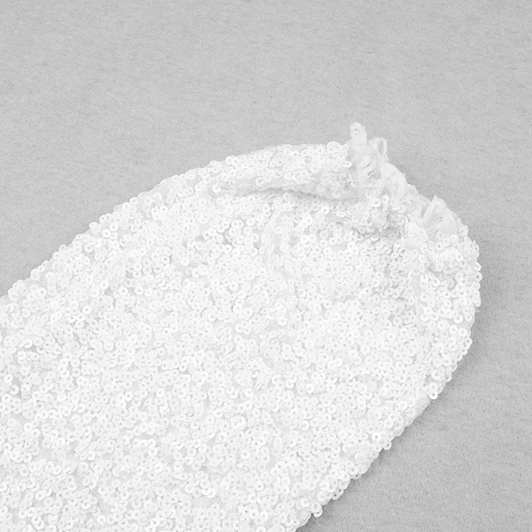 Out-Shine | Mini Evening Dress With Long Sleeves And Sparkling Sequins