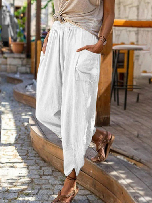 Brilla con luz propia | Pantalones tipo harem holgados de color liso para mujer
