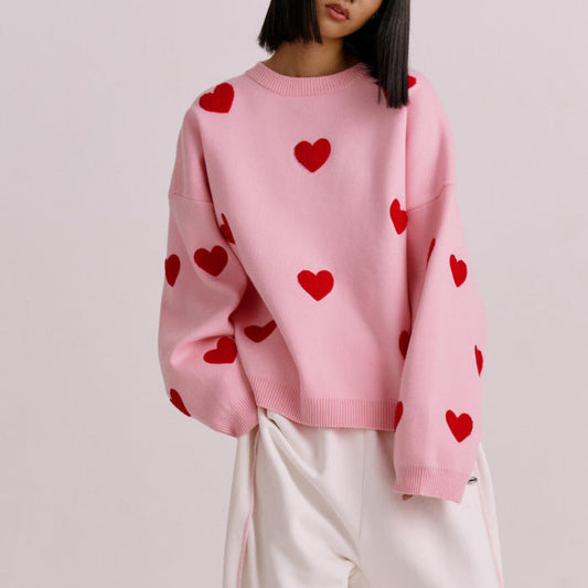 Out-Shine | Knitted Heart Sweatshirt