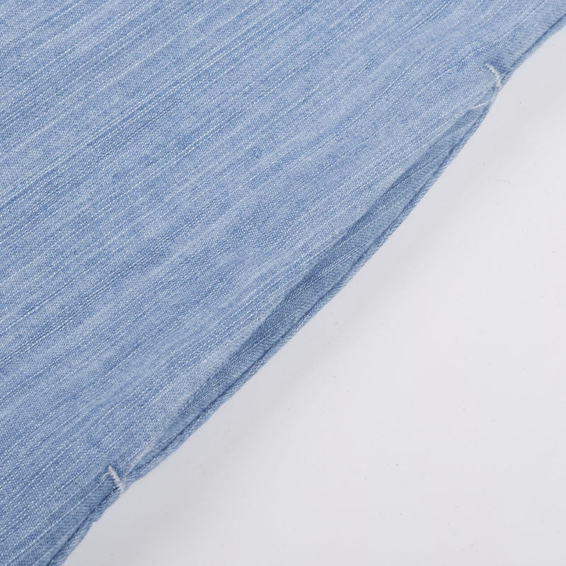 Deslumbra | Vestido camisero vaquero de manga corta con botones 