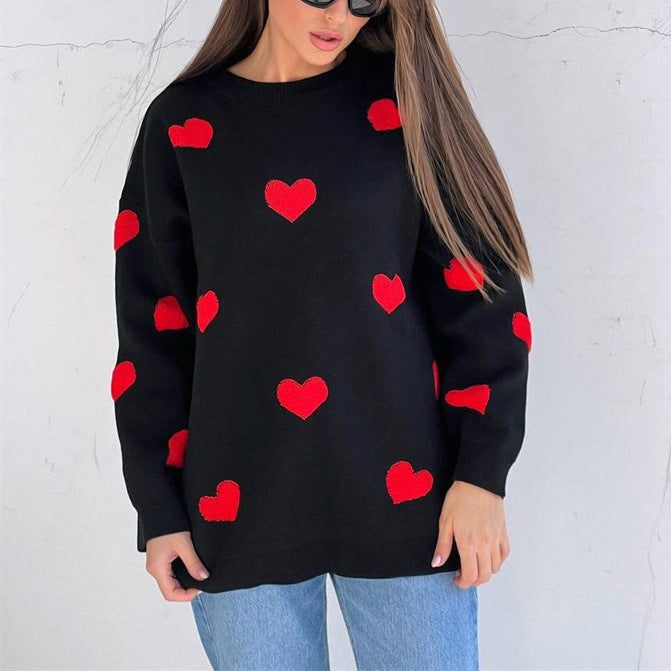 Out-Shine | Knitted Heart Sweatshirt