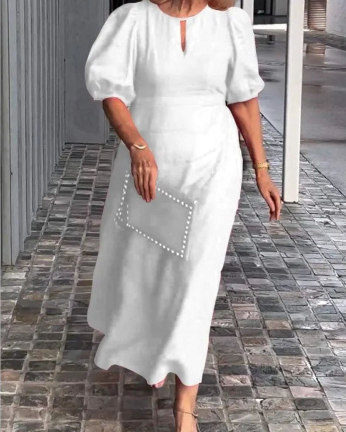 Out-Shine | Elegant Essence Cotton And Linen Dress