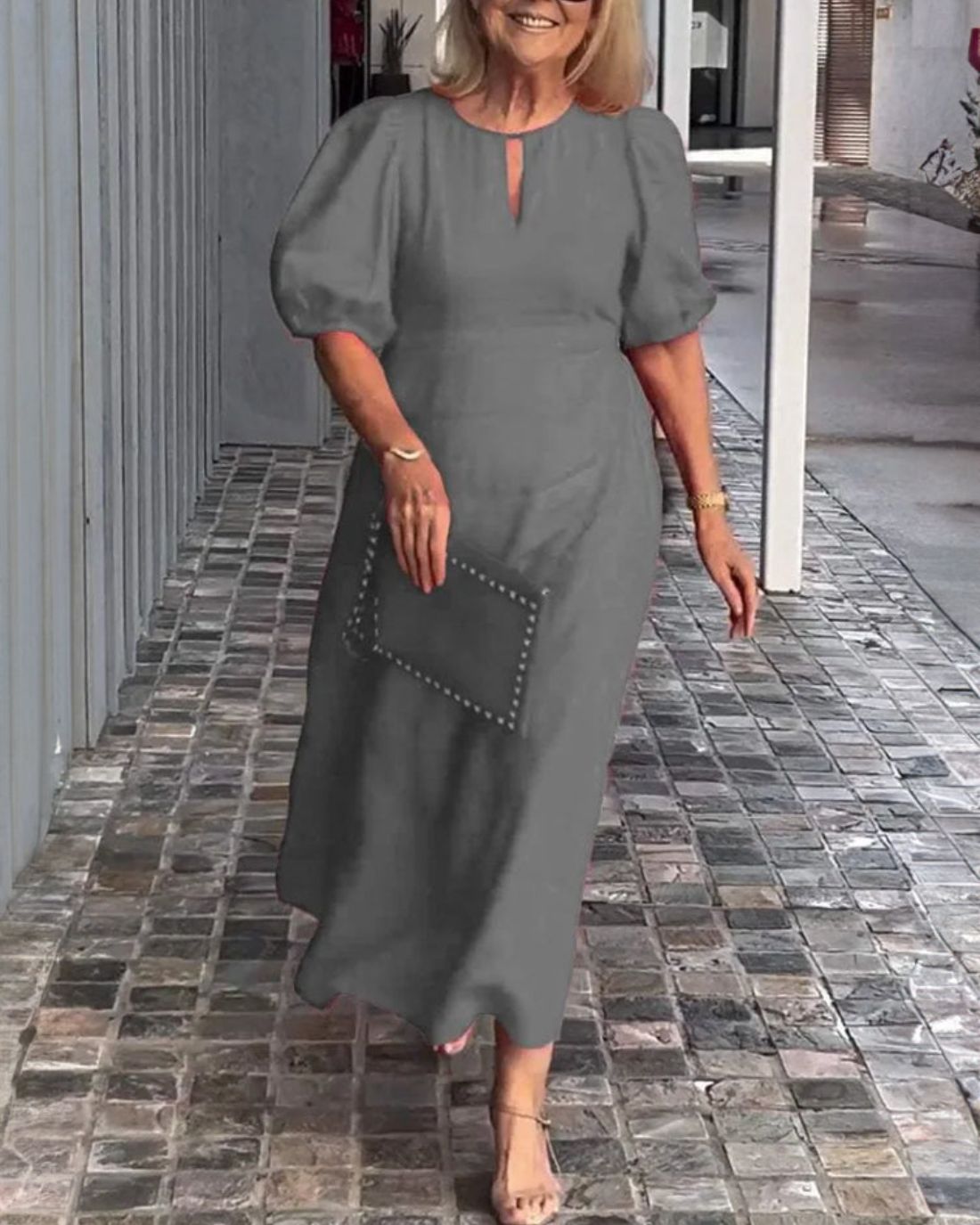 Out-Shine | Elegant Essence Cotton And Linen Dress