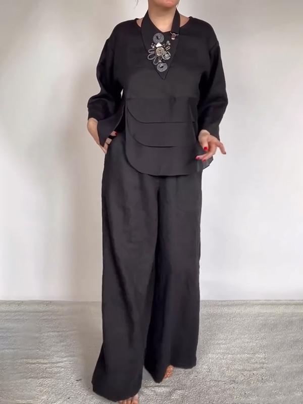 Out-Shine | Women's Plain Satin Three-Pieces Set