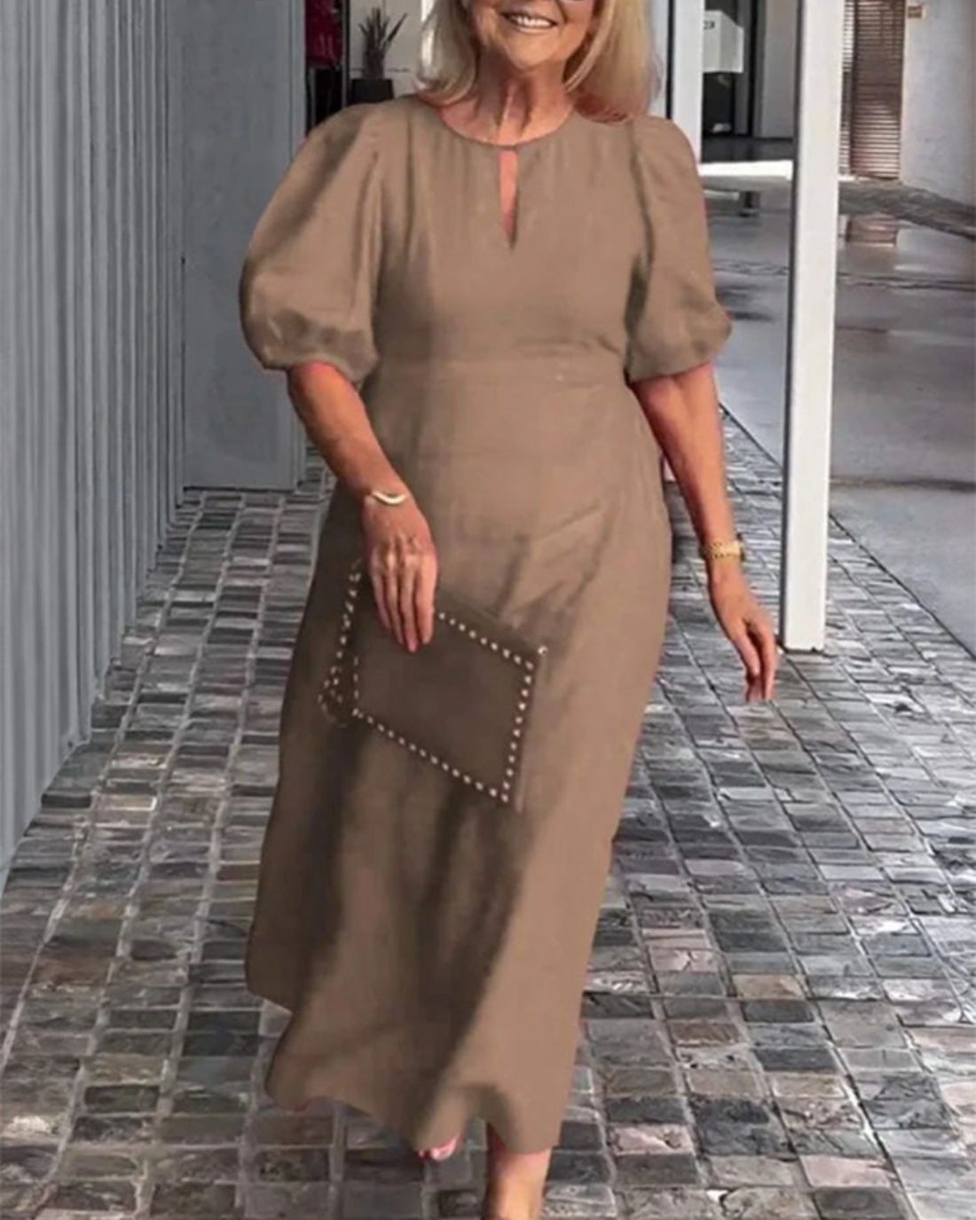 Out-Shine | Elegant Essence Cotton And Linen Dress