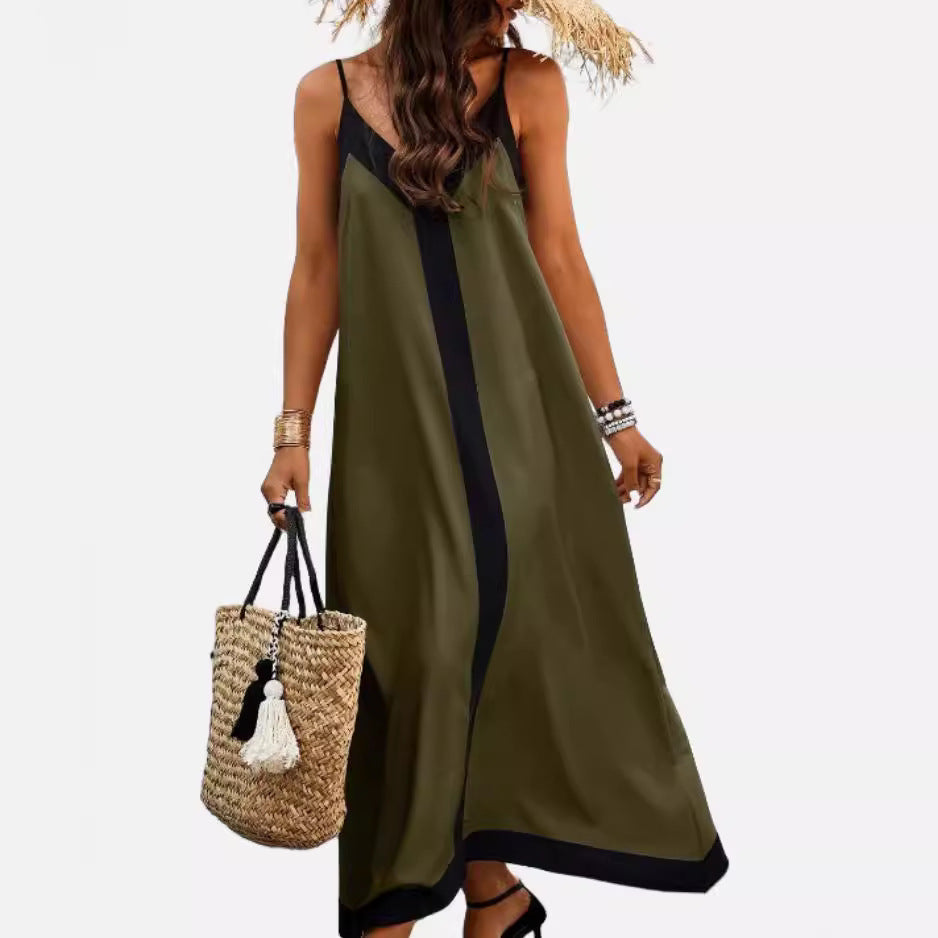 Out-Shine | Minimalist Casual Striped Color Block Dress