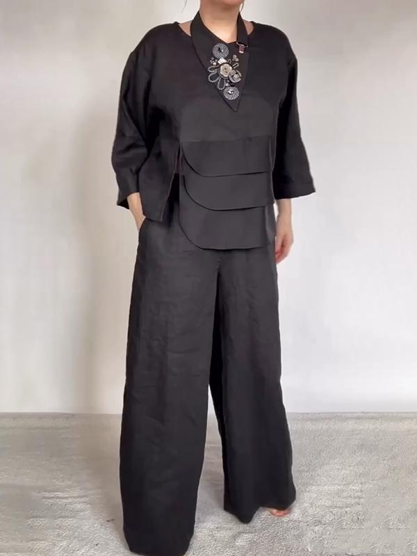 Out-Shine | Women's Plain Satin Three-Pieces Set