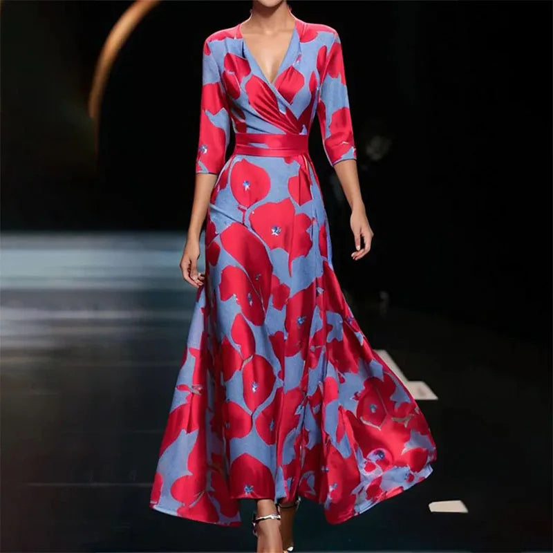 Out-Shine | Elegant Floral - Printed Long Dress