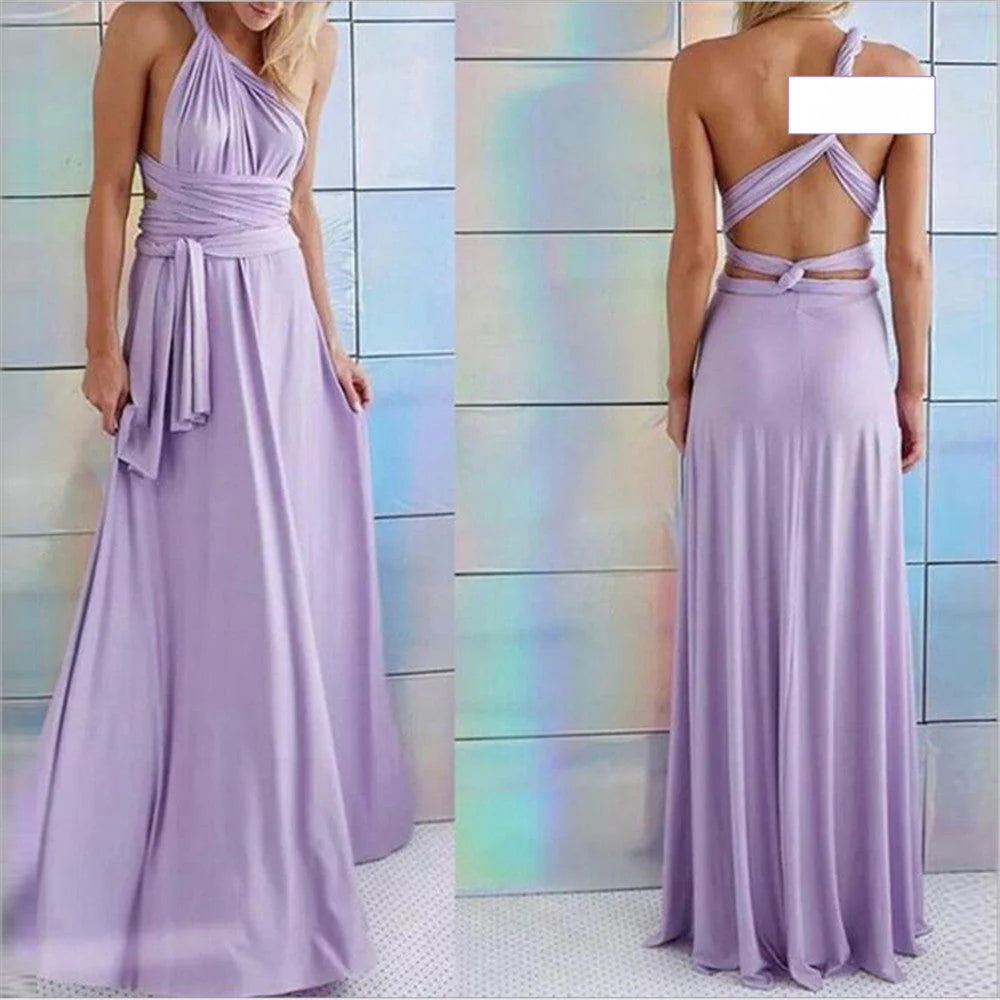 Deslumbra | Vestido maxi bohemio convertible multiusos para mujer 