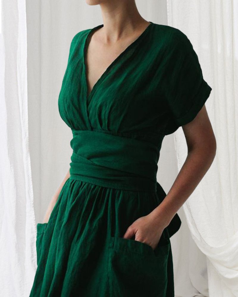 Out-Shine | Wrap Linen And Cotton Dress