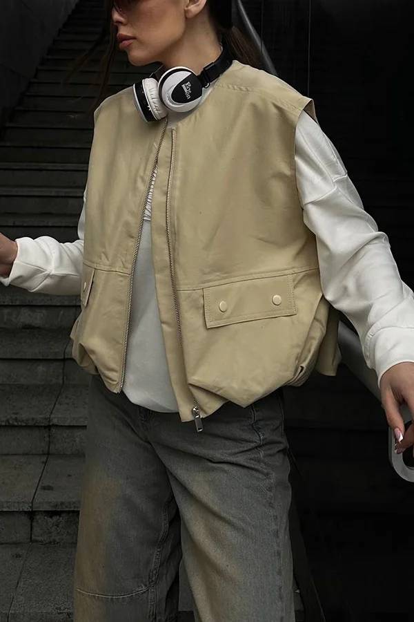 Out-Shine | Loose Sleeveless Pocket Casual Vest