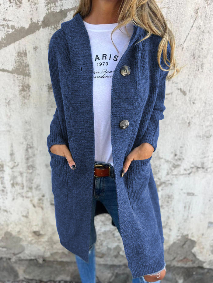 Out-Shine | Long Knit Cardigan With Hood