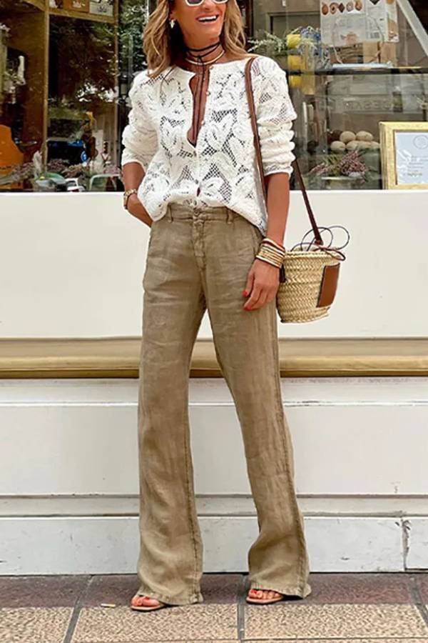 Out-Shine | Knitted Hollow Crochet Lace Long Sleeve Shirt Top