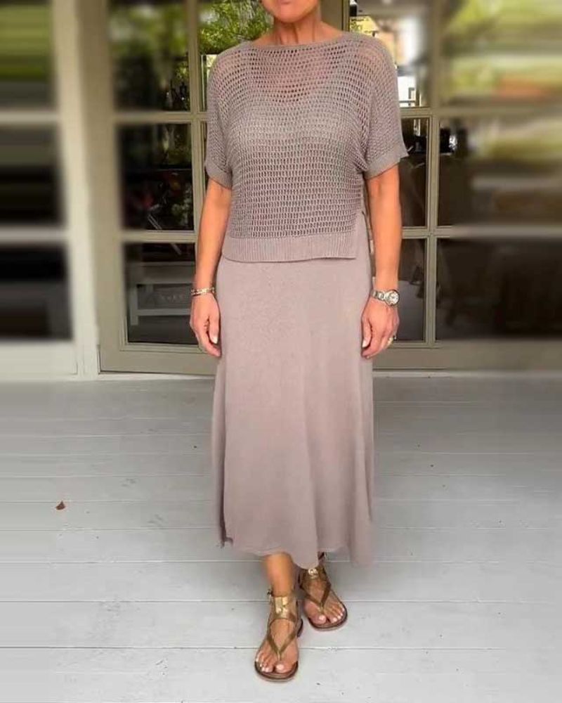 Deslumbra | Elegante conjunto de vestido y camisa 