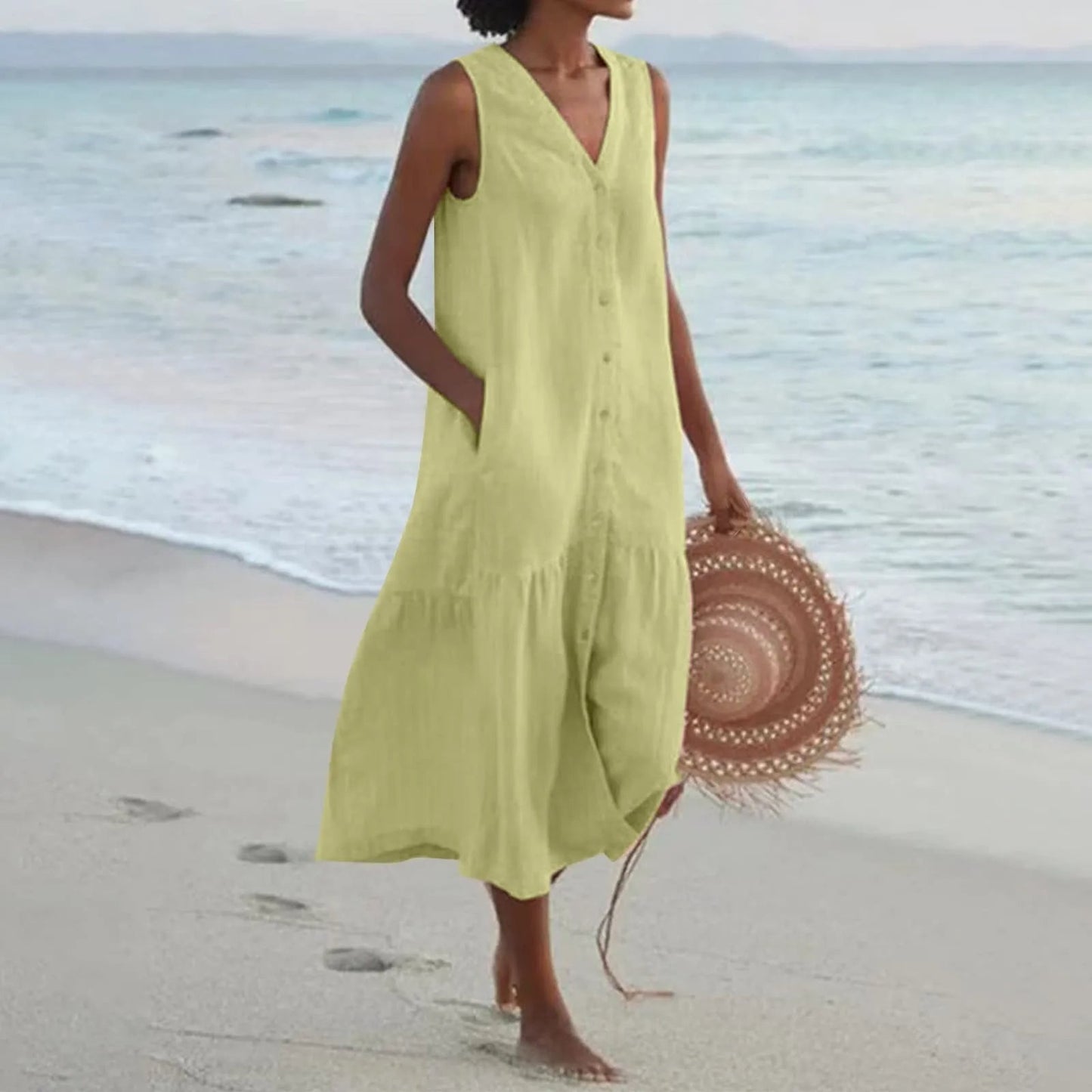 Out-Shine | Women's Comfortable Beach Dress Pastel