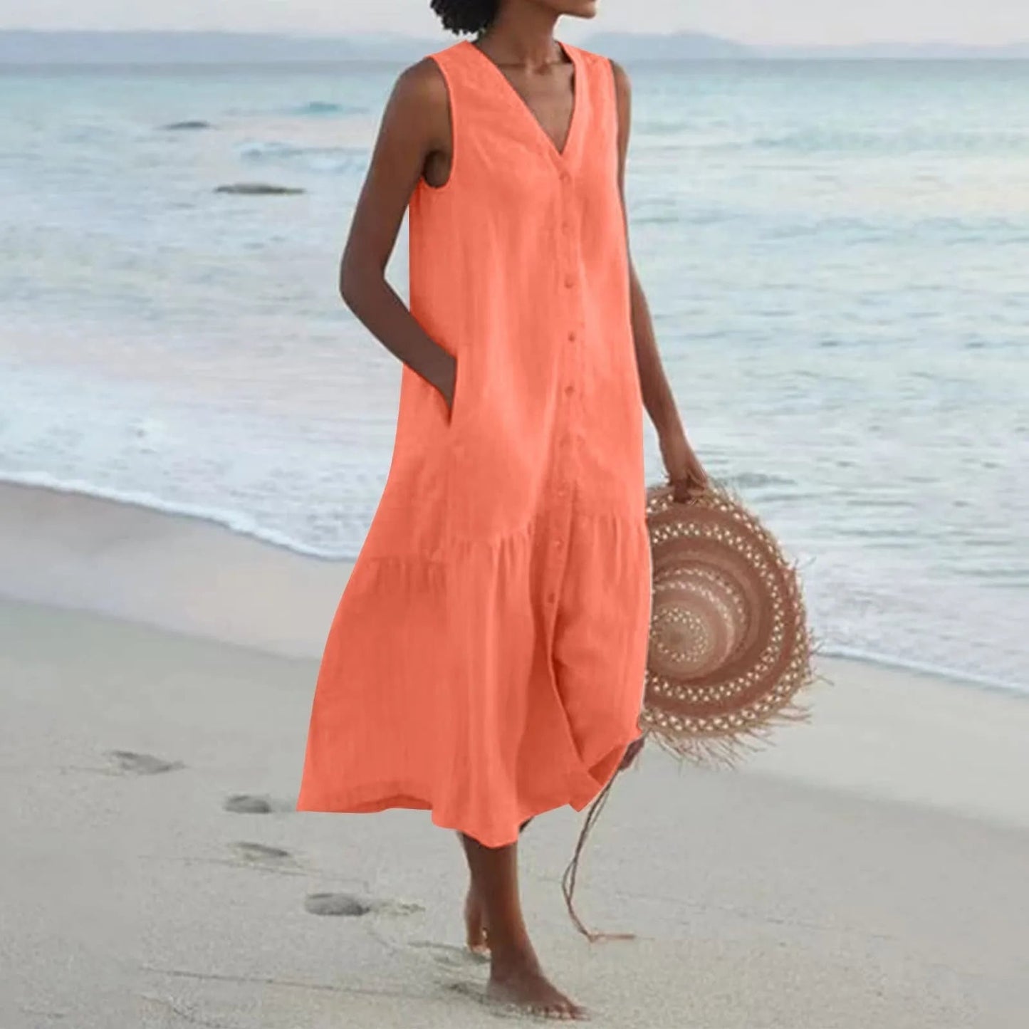Out-Shine | Women's Comfortable Beach Dress Pastel