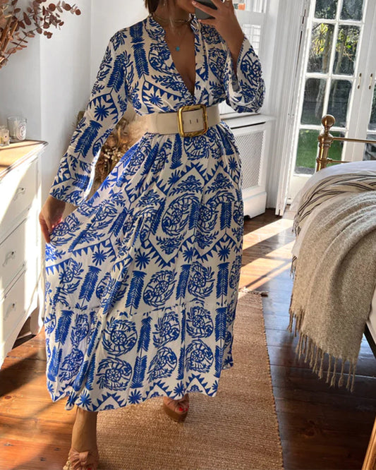 Deslumbra | Vestido largo azul para mujer: Elegancia para el día a día y ocasiones especiales