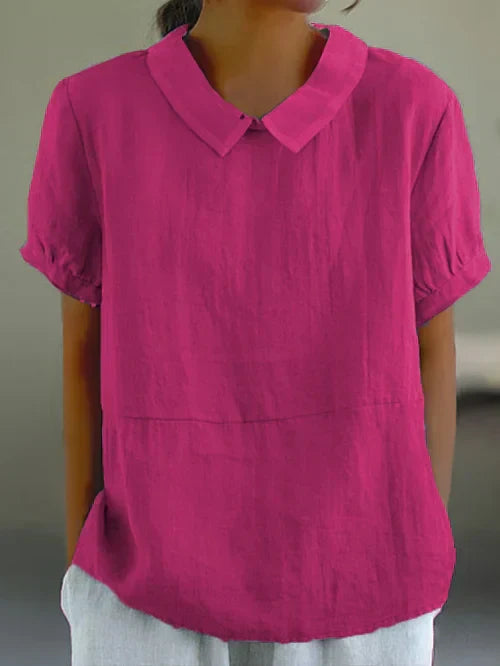Out-Shine | Cotton and linen solid color shirt