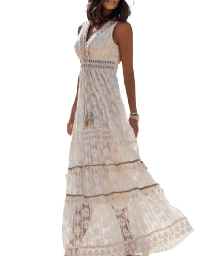 Deslumbra | Elegante vestido bohemio de encaje para el verano