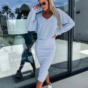 Out-Shine | Long Sleeve Sweatshirt Bodycon Set