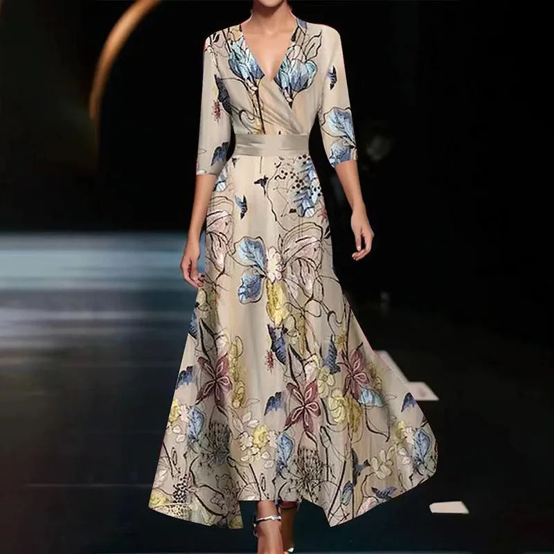 Out-Shine | Elegant Floral - Printed Long Dress